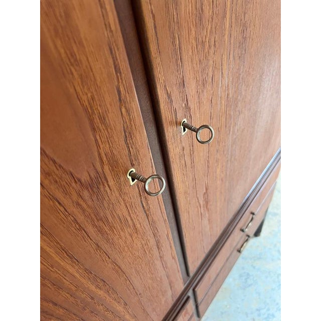 Danish Cabinet in Teak with Lock For Sale - Image 5 of 11