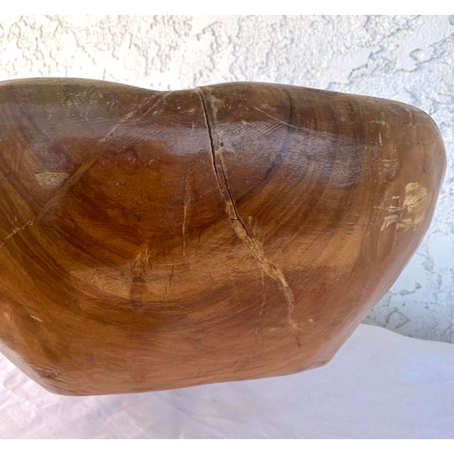 Wood Carved Wooden Decorative Bowl For Sale - Image 7 of 7