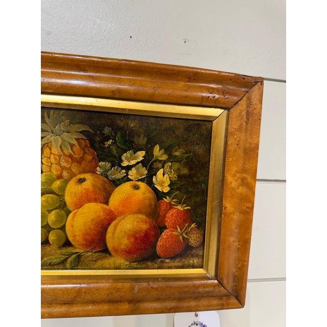 19th Century Oil on Board Still Life of Fruit For Sale - Image 4 of 6