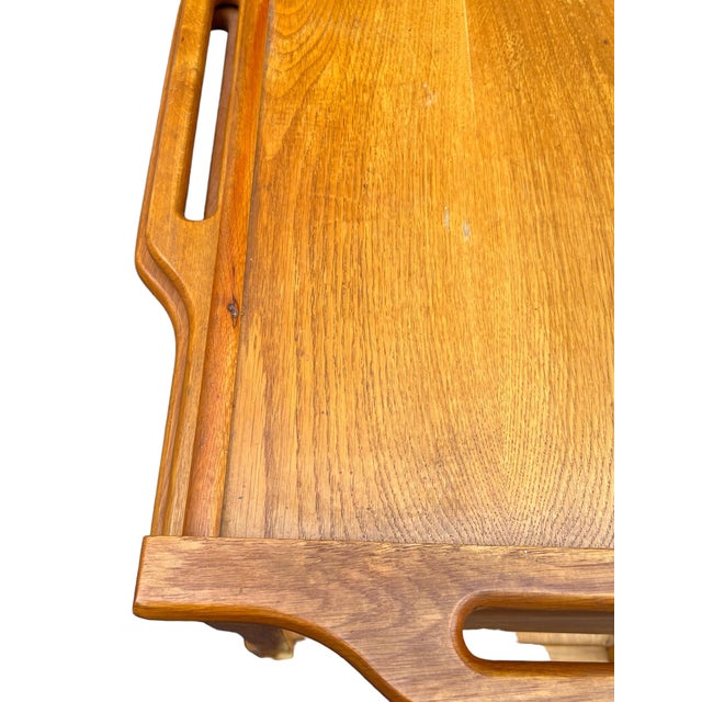 Oak or Teak Serving Rolling Bar Cart For Sale - Image 18 of 18