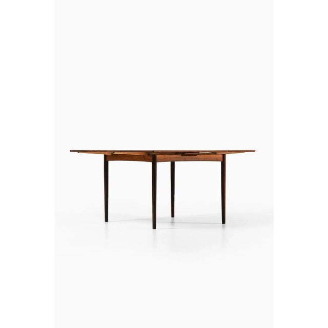 1960s Dining Table in Rosewood and Black Leather by Carlo Jensen, 1960s For Sale - Image 5 of 12
