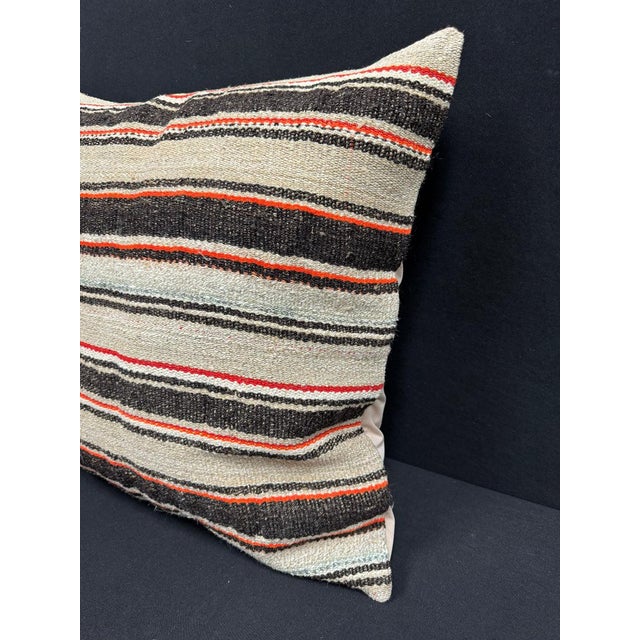 Contemporary Turkish Hemp Pillow Cushion Natural Beige Dark Brown Pillow Cushion Cover 24x24 For Sale - Image 3 of 4