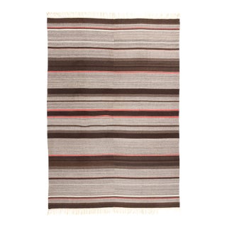 Antique Rio Grande Chimayo Banded Blanket Rug - 08'04 X 11'11 For Sale