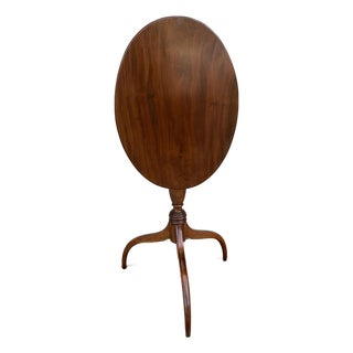 Antique Mahogany & Birch Federal Tilt-Top Spider-Leg Candlestand, New Hampshire or Maine, Circa 1790-1810 For Sale