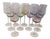 Italian Multi Colored Tall Stem Crystal Wine Glasses - Set of 11 For Sale