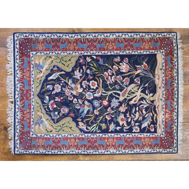 Middle Eastern Isfahan Silk Warp Rug For Sale - Image 10 of 10