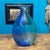 Mid-Century Two-Tone Murano Glass Flask in Green and Blue by Archimede for Seguso, 1950 For Sale - Image 9 of 10
