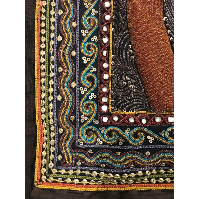 The Princes Procession, Hand Made Burmese Embroidered Kalaga Wall Hanging With Gemstones & Sequins For Sale - Image 10 of 13