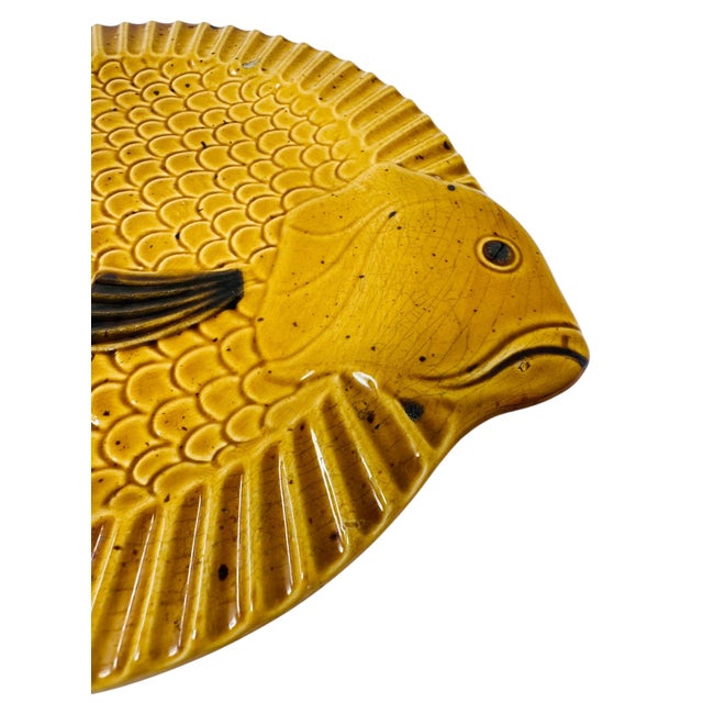 Set of 3 Vintage Villeroy & Boch Gallo "Neptuno" Fish Plates, 1970s West Germany Earthenware, Mid-Century Modern Ceramic Serving Dishes For Sale In Tampa - Image 6 of 13