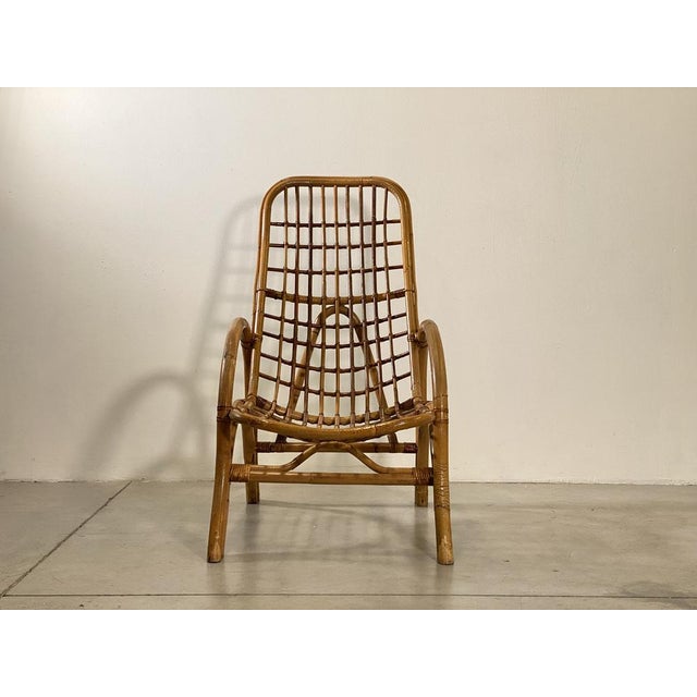 Set of Rattan and Bamboo Armchairs, 1970s For Sale - Image 12 of 14