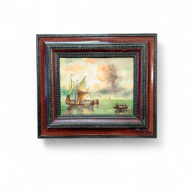 This is original art - small vintage oil painting on panel, with original vintage frame. The piece is signed "P. Keith" at...