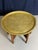 Metal Antique Anglo-Indian Benares Brass Tray Table with Hand-Carved Folding Wooden Base, 1910 For Sale - Image 7 of 15