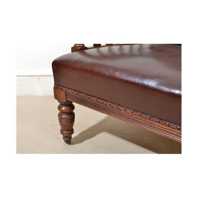 Antique English Lounge Chairs Walnut and Leather, 1800s, Set of 2 For Sale - Image 13 of 18