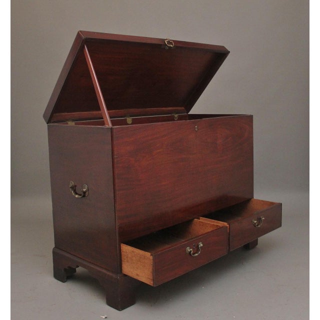 A large 18th Century mahogany Irish silver / mule chest, wonderful figuration on the top, sides and front of the chest,...