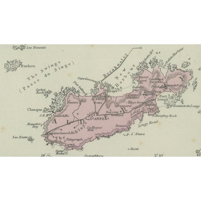 Late 19th Century Channel Islands Map by George W. Bacon, London, United Kingdom, 1885 For Sale - Image 5 of 9