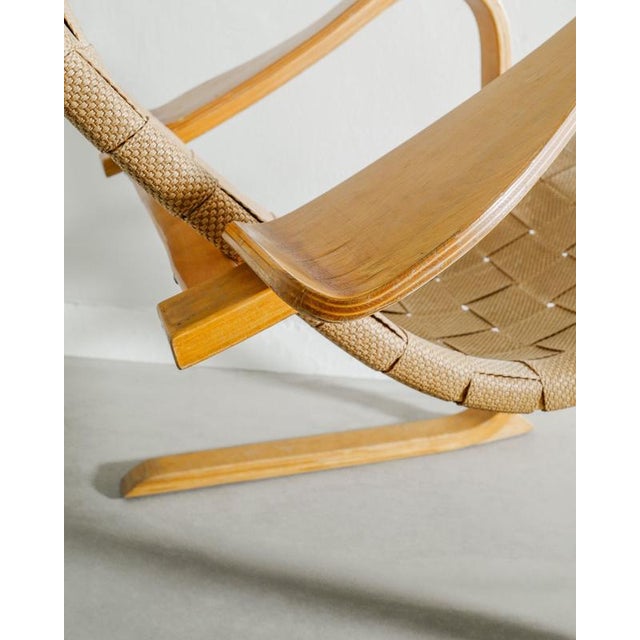 1940s Swedish Mid-Century Wooden Patron Armchair by Gustav Axel Berg, 1940s For Sale - Image 5 of 6