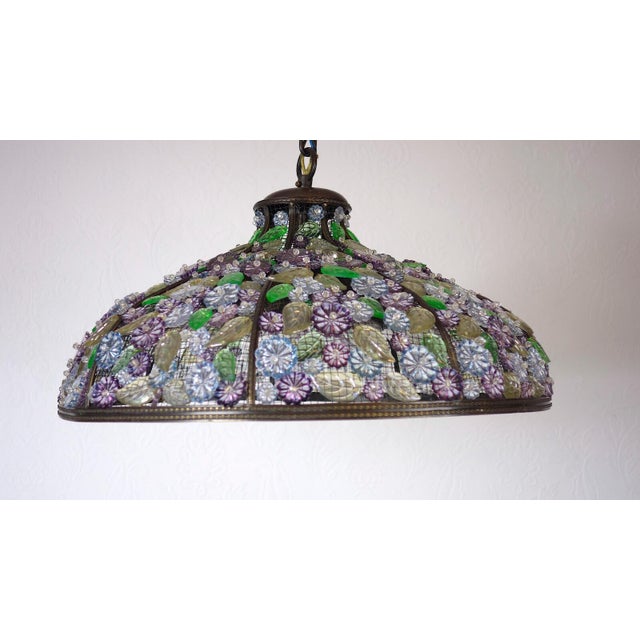 Burnished Brass and Crystal Chandelier from Palwa, 1950s For Sale - Image 11 of 12