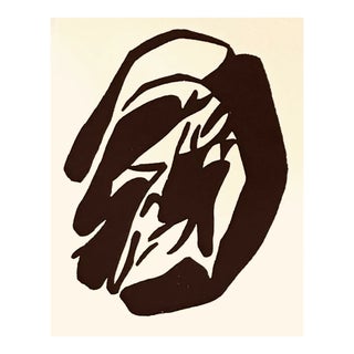 Jean Arp Woodcut Untitled A18 Published 1982 For Sale