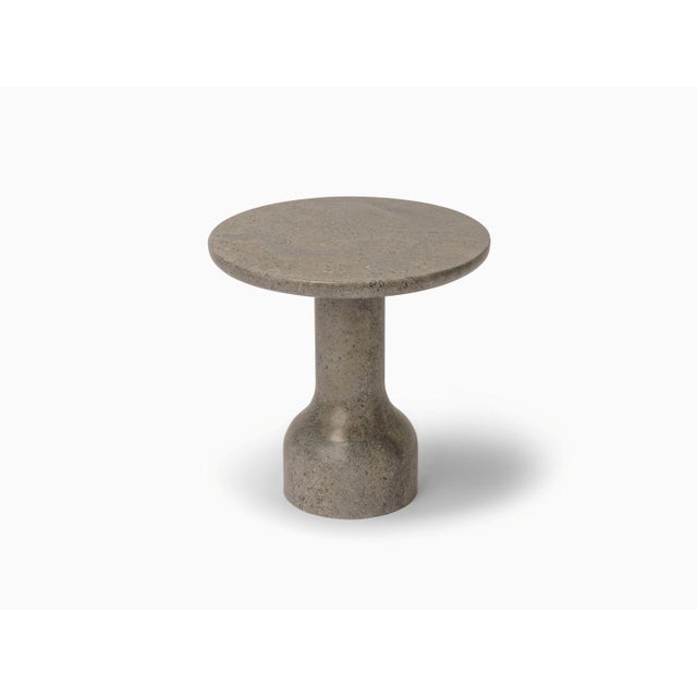 Peso Minimalist Round Side Table in Limestone by Depping & Jørgensen For Sale - Image 9 of 9