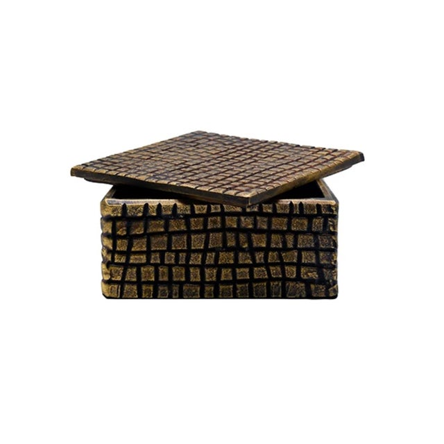 New special order item. Not vintage. Introducing the Lizzo Textured Brass Decorative Box - the perfect blend of elegance...