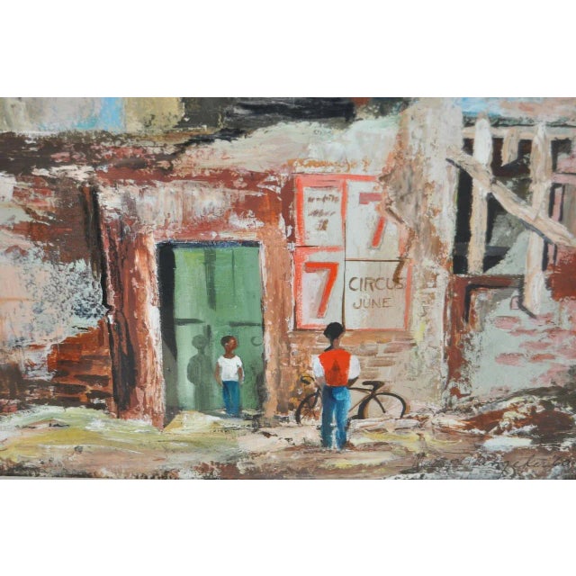 Wood Maryn Hunzeker "Explorers" Original Casein Painting c.1960 For Sale - Image 7 of 9
