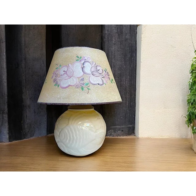 Rustic Portuguese Rustic White Porcelain Ceramic Table Lamp by Sacavem, 1970s For Sale - Image 3 of 9