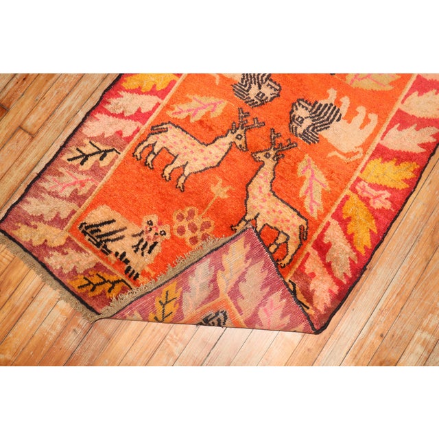 Orange Animal Vintage Tibetan Rug - 2'10" x 5'2" For Sale - Image 13 of 18
