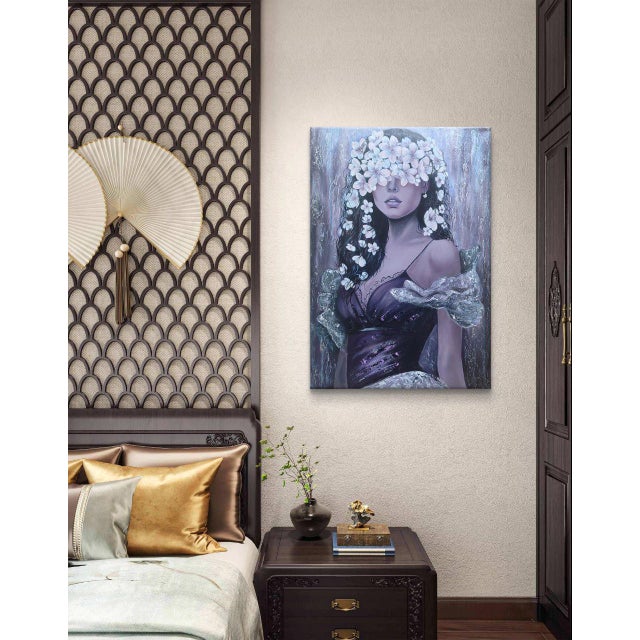 Violet Stranger — Original Acrylic Painting on Canvas / 27.5×19.7 in (70×50 cm), Contemporary Art, 2024, Unframed “Violet...