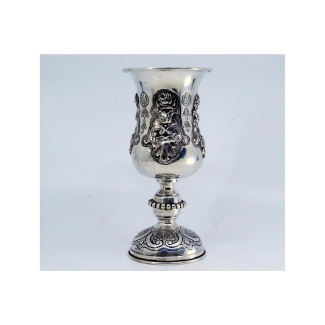 Silver Silver Chalice with Floral Motifs and Relief Shells For Sale - Image 8 of 9