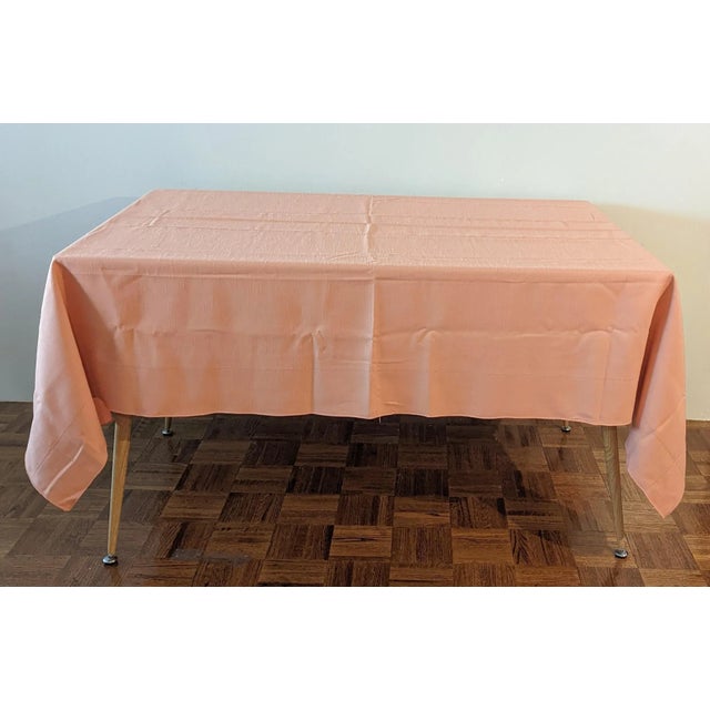 Modern Vintage Bardwil Rectangular Mauve Tablecloth For Sale - Image 3 of 3