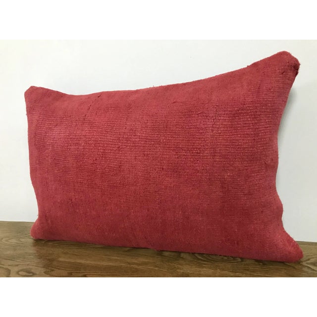 Boho Chic Turkish Red Modern Hemp Pillow For Sale - Image 3 of 6