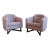 1960s Mid Century Modern Adrian Pearsall Style Lavender Bouclé Barrel Club Chairs - Set of 2 For Sale