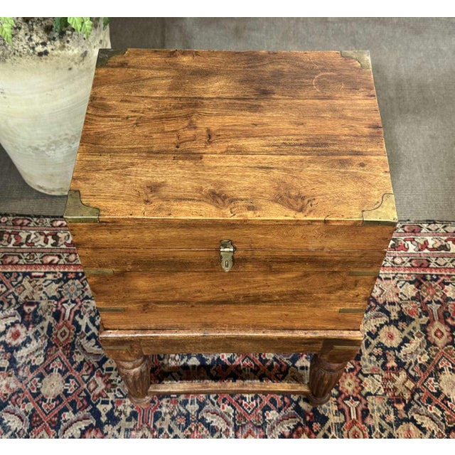 Wood Nautical Teak Bottle Chest on a Stand For Sale - Image 7 of 13