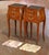 Pair Mid-Century French Louis XV Marquetry Bedside Tables With Marble Tops For Sale - Image 9 of 11