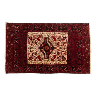 Mid-Century Hand-Knotted Wool Rug with Central Medallion, 1960s For Sale