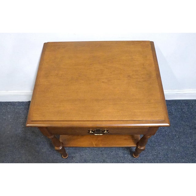 Ethan Allen Heirloom Nutmeg Maple Colonial Early American 22" Tiered Nightstand 10-5326 For Sale - Image 9 of 13