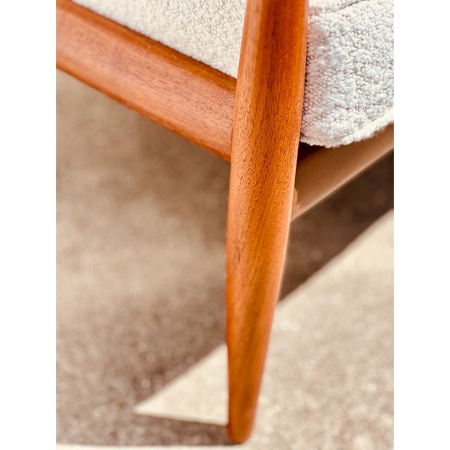 Mid 20th Century Mid Century Modern Danish Teak Lounge Chairs With New Italian Boucle Cushions by Grete Jalk for France & Daverkosen - A Pair For Sale - Image 9 of 10