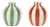 Striped Mini Bud Vase (Set of 4) For Sale