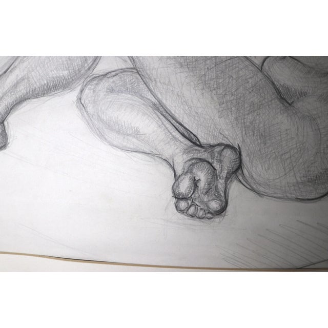 Vintage Original Fleet 1937 Pencil Figural Figure Nude Lady Woman Drawing Sketch For Sale - Image 10 of 10