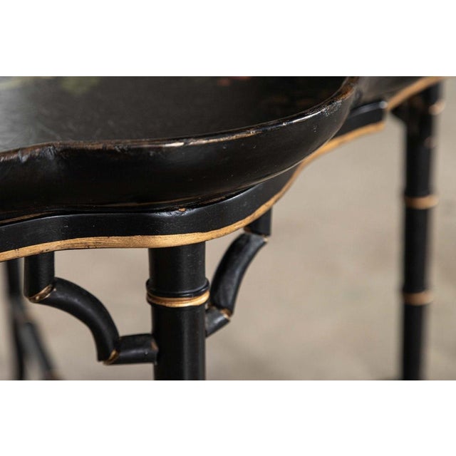 Metal Chinoiserie Tray Table from Jennens & Bettridge, 1890s For Sale - Image 7 of 17
