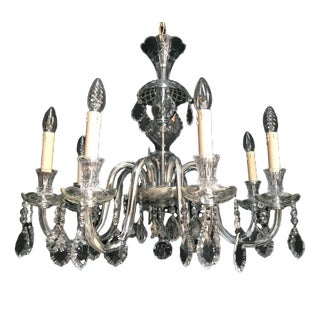 Hand-Cut Crystal Chandelier, 1950s For Sale