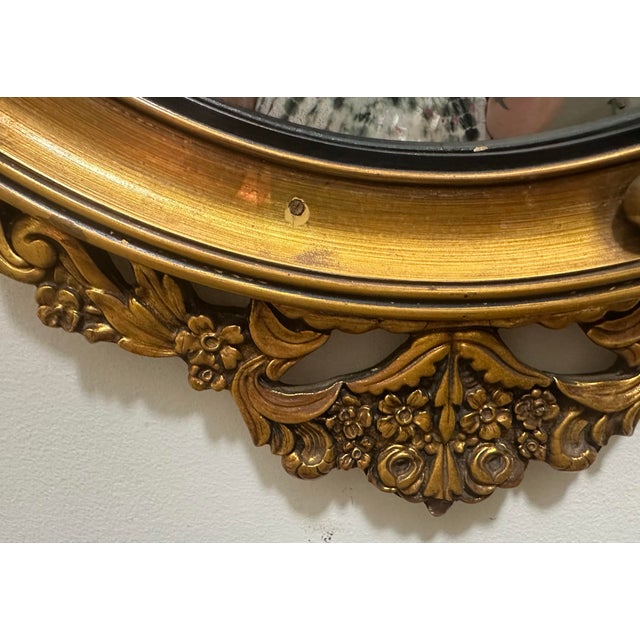American Federal Style Giltwood Eagle Crest Convex Mirror, Mid-20th Century For Sale - Image 10 of 12