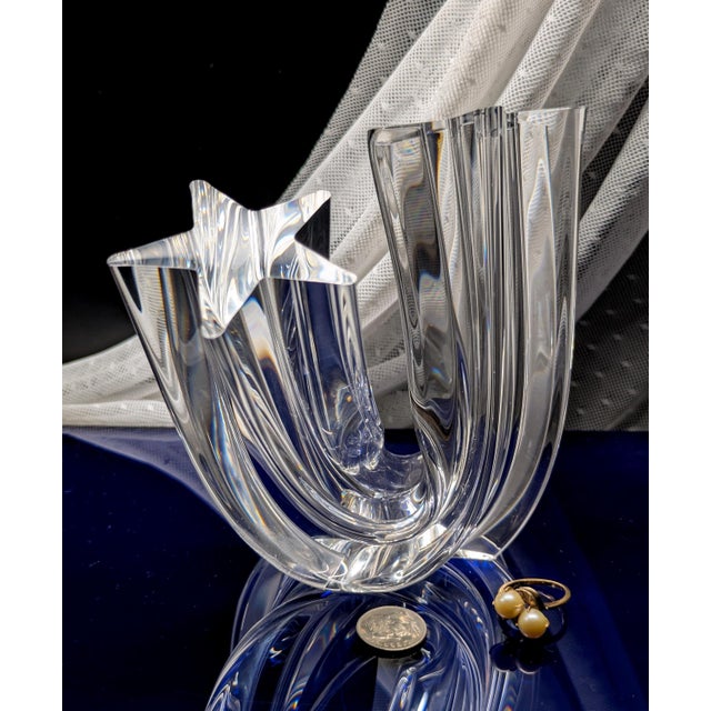 Glass Steuben Star Stream Crystal Sculpture, Neil Cohen 1988 Design, Steuben Catalog #8567 For Sale - Image 7 of 9