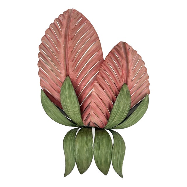 Mid-Century Double Leaf Floral Sconce by Holländer Leuchten, Germany, 1970s For Sale