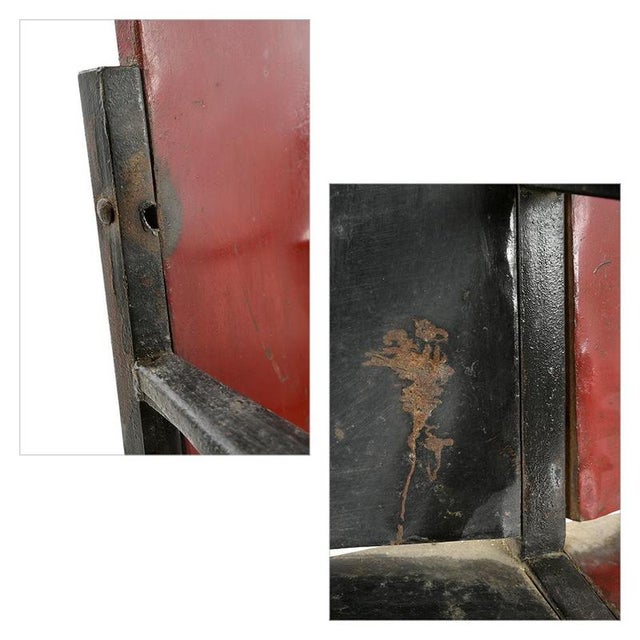 Antique Indian Theatre Bench in Patinated Metal For Sale - Image 4 of 9