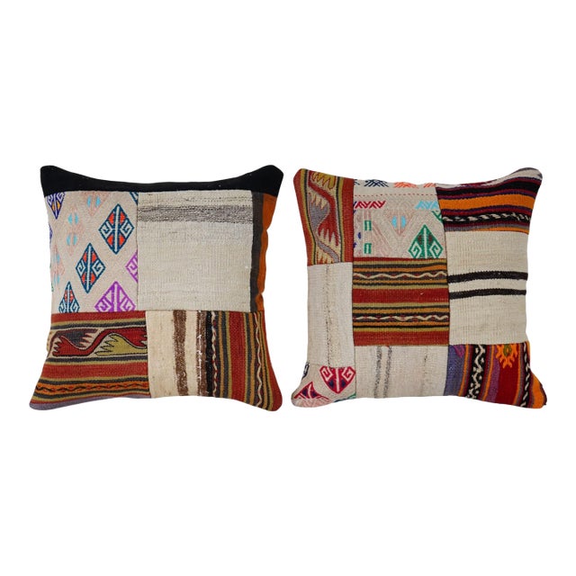 Turkish Patchwork Pillow Cover - A Pair For Sale