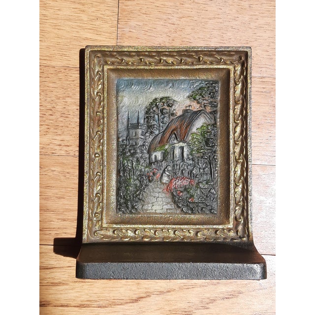 Gold Bradley and Hubbard Cottage Bookends For Sale - Image 8 of 9