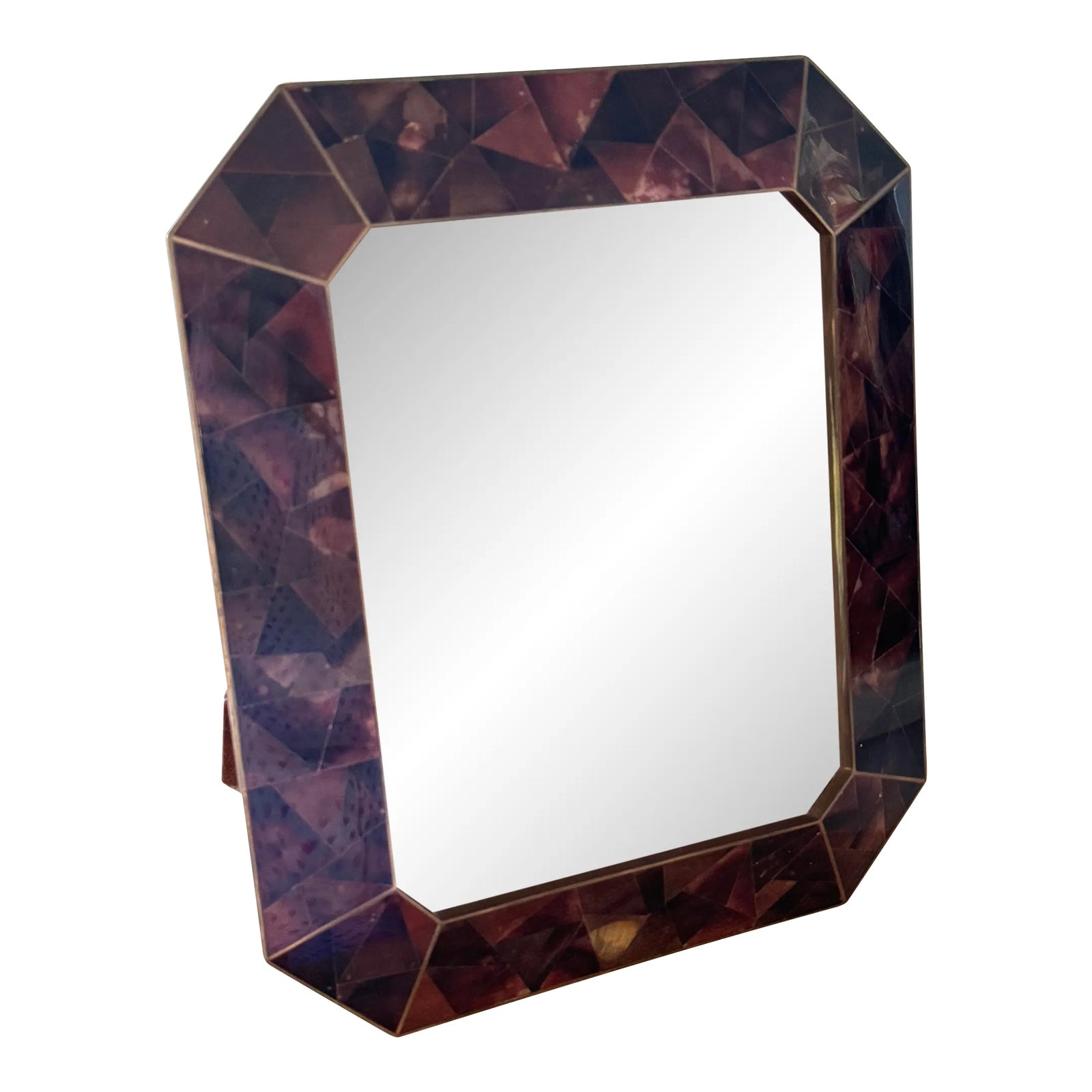 Vintage Pen Shell Octagonal Brass Picture Frame | Chairish