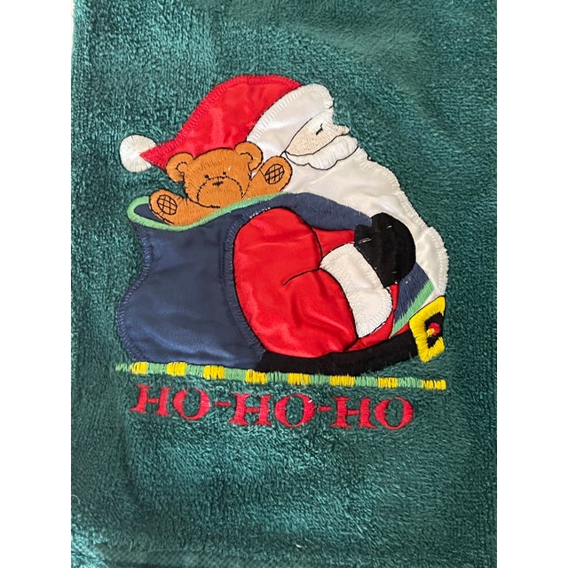 2000 - 2009 Pair Christmas Holidays Bath Terry Towels With Santa’s Appliqués For Sale - Image 5 of 5