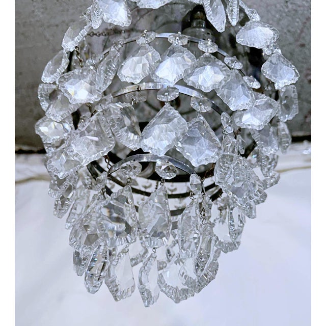 Metal Mid 20th Century Italian Silver Upside Down Layered Cake Chandelier For Sale - Image 7 of 8
